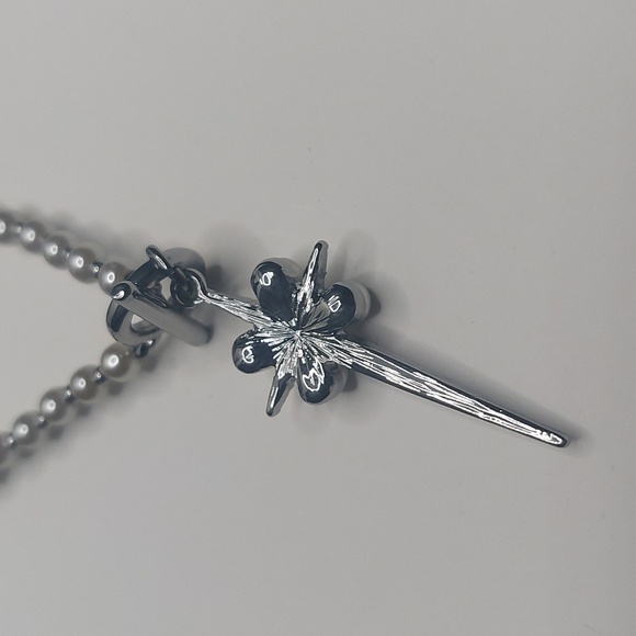 Simply Vera Simulated Pearl & Crystal Elongated Star Double Strand Necklace - Picture 10 of 17